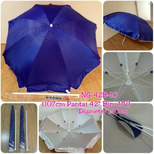 NAGOYA ^ NG-42B-10 ' PAYUNG PANTAI 42" BIRU UV DALAM SILVER